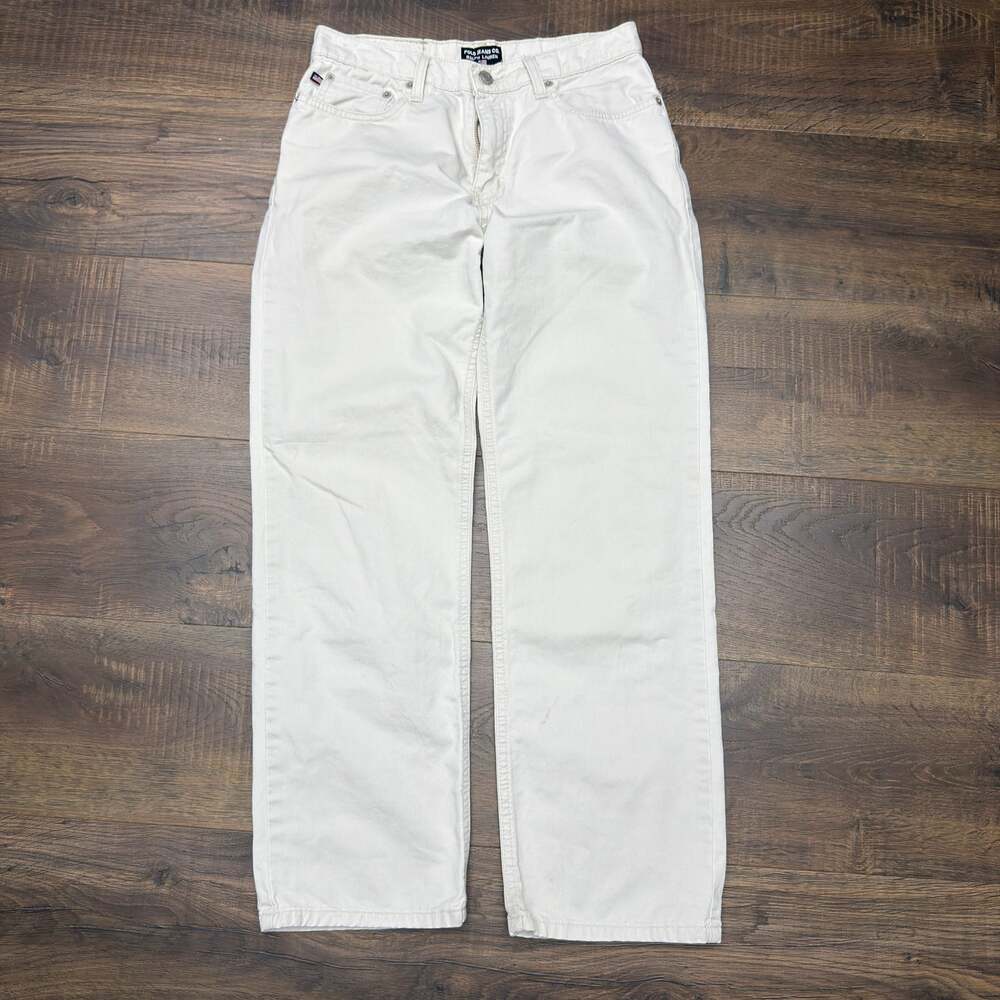 Polo by Ralph Lauren Straight Leg Jeans in Off-White petite
